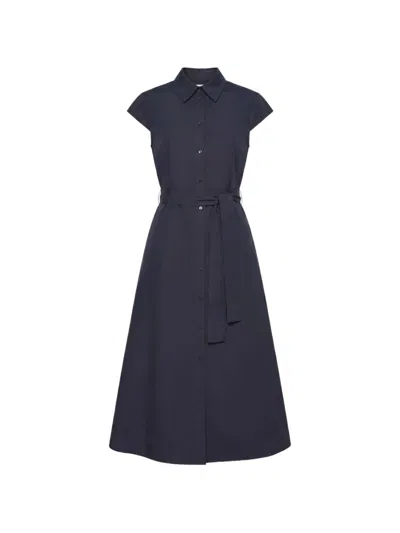Pennyblack Belted A-line Midi Dress In Blue