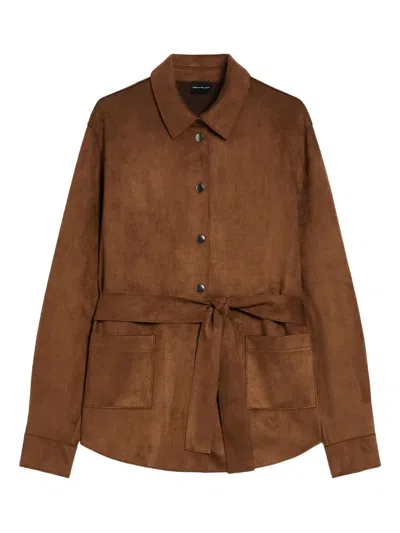 Pennyblack Belted Fitted Jacket In Brown