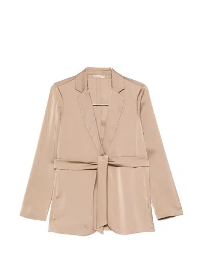 Pennyblack Belted Satin-finish Jacket In Multi
