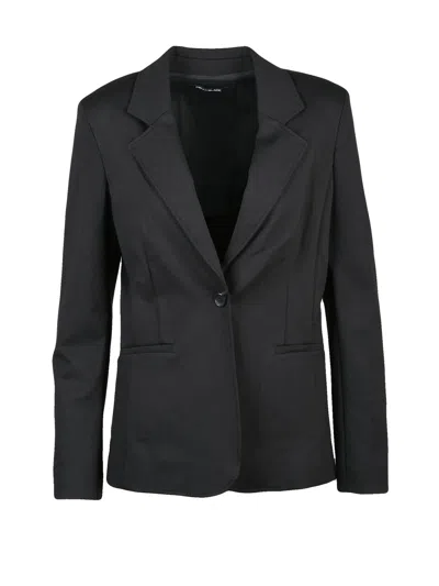 Pennyblack Black Viscose-blend Unlined Blazer In Transparent