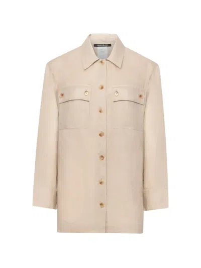Pennyblack Button-down Flap-pocket Shirt In Gold