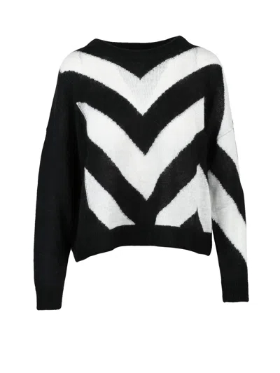 Pennyblack Chevron-patterned Mohair Blend  Sweater In Multi