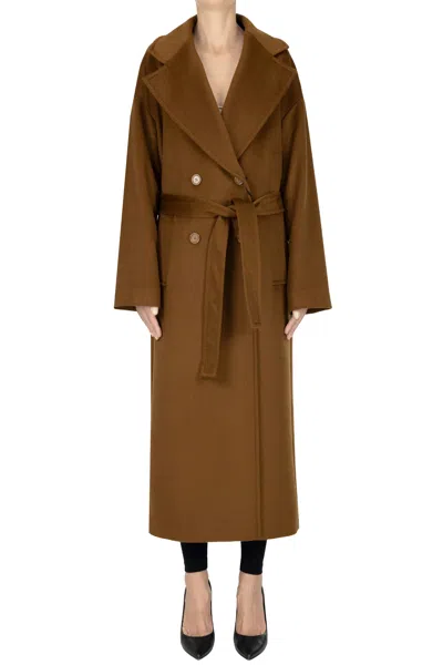 Pennyblack Cimelio Double-breasted Coat In Brown