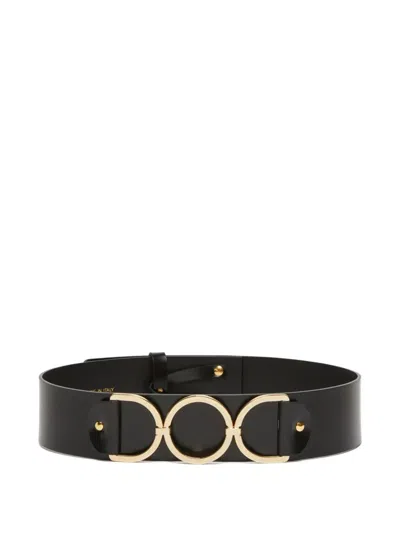 Pennyblack Circles Leather Belt In Black