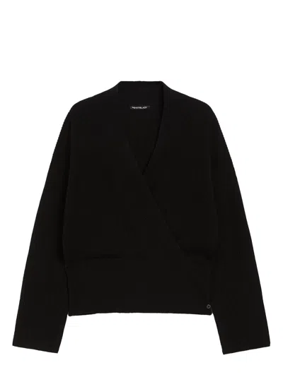 Pennyblack Cross-over V-neck Sweater In Black