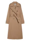 Pennyblack Double-breasted Belted Coat In Brown