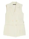 Pennyblack Double-breasted Sleeveless Vest In Neutral