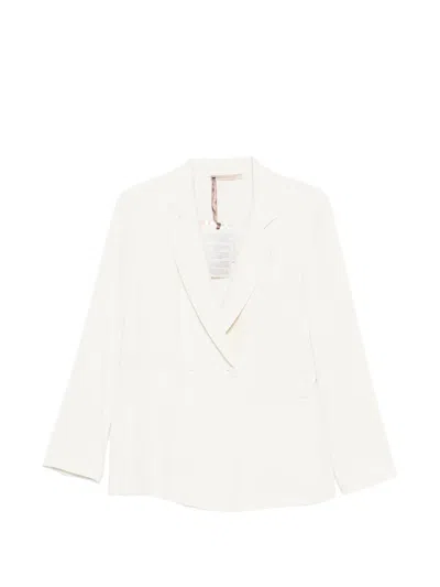 Pennyblack Double-breasted Notched-lapels Blazer In White