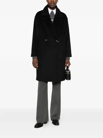 Pennyblack Double-breasted Notched-lapels Coat In Black