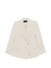 Pennyblack Double-breasted Polyester Blazer In Neutral