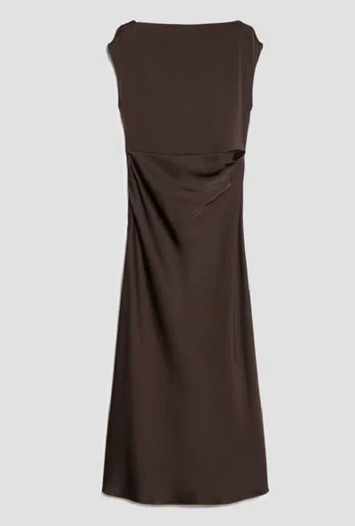 Pennyblack Dress With Draped Woman Blackberry Head In Brown