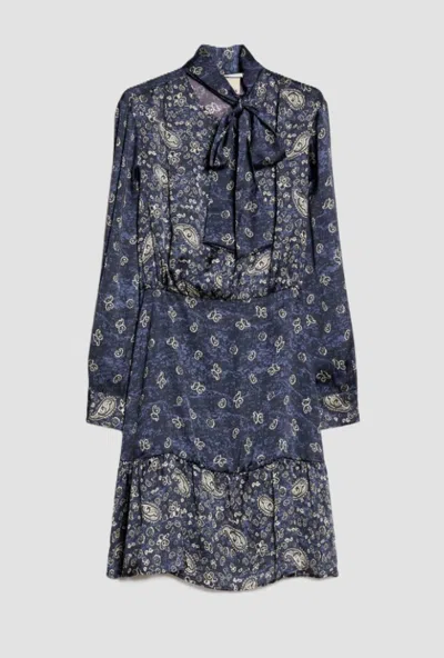 Pennyblack Dress With Print Paisley Woman Blue