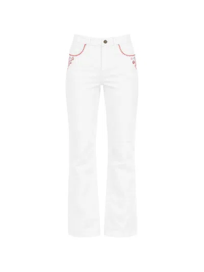 Pennyblack Embroidered Jeans In White
