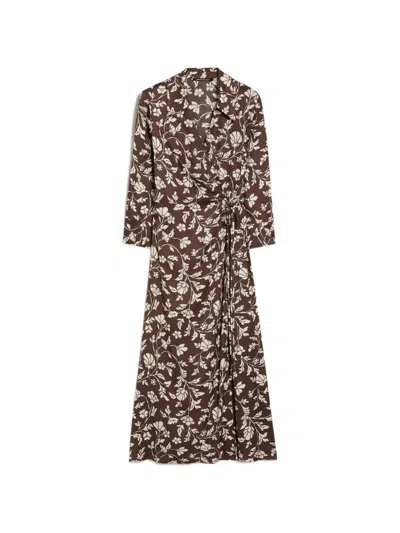 Pennyblack Floral-print Wrap Midi Dress In Multi