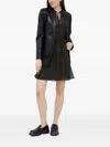 Pennyblack Frill-neck Spot-print Mini Dress In Green