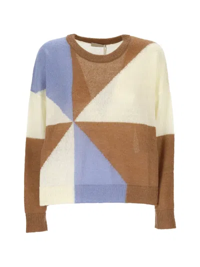 Pennyblack Geometric-pattern Sweater In Animal Print