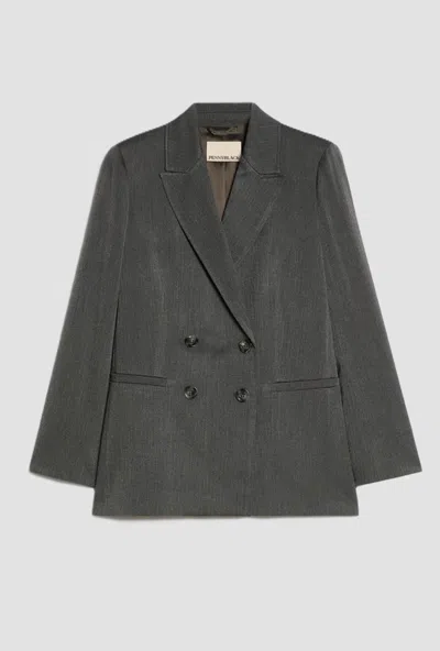 Pennyblack Grey Double-breasted Jacket In Gray