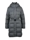 Pennyblack Grey Polyamide Quilted Down Jacket In Gray