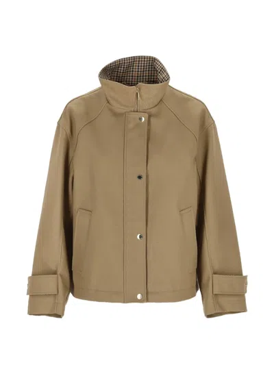 Pennyblack High-neck Press-stud Jacket In Nude