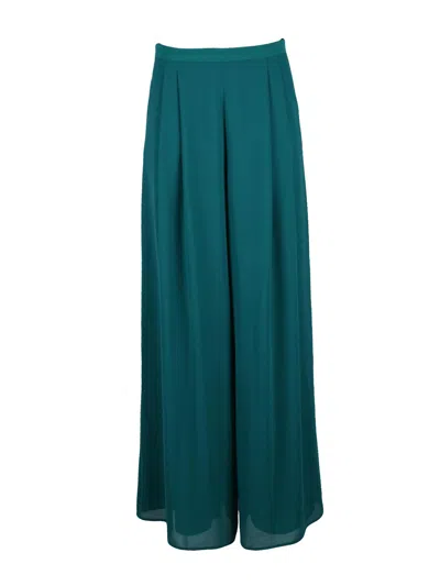 Pennyblack High-waist Wide-leg Trousers With Pleated Detailing In Green