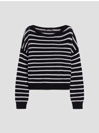 Pennyblack Horizontal-stripe Drop-shoulder Sweater In Black