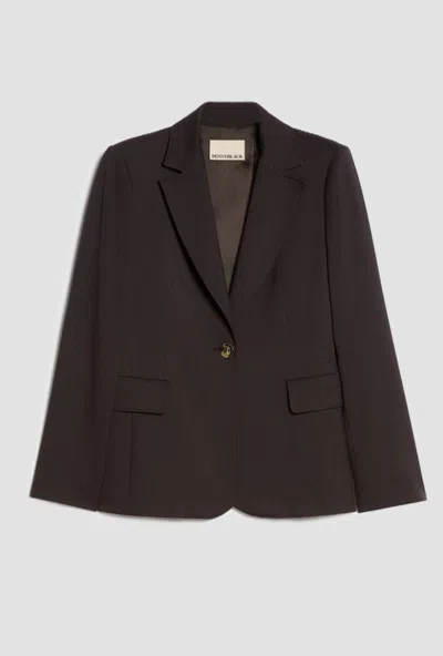 Pennyblack Jacket To A Button Woman's Head Of Blackberry In Brown