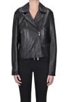 Pennyblack Leather Biker Jacket In Black