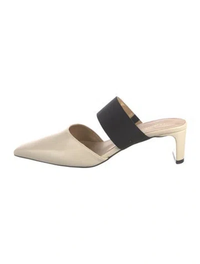 Pre-owned Pennyblack Leather Mules In Neutrals