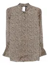 Pennyblack Leopard-print Button-up Shirt In Brown