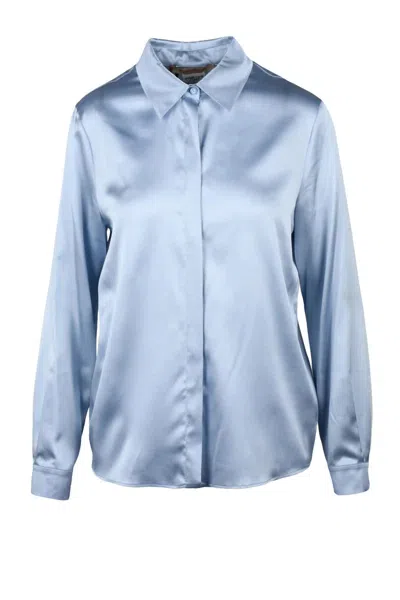 Pennyblack Light Blue Vittoria Silk Elastane Shirt