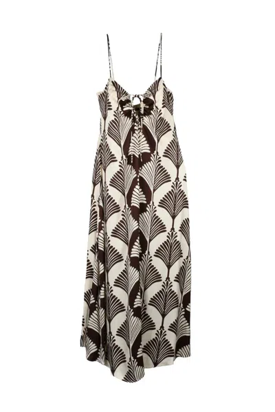 Pennyblack Long Dress Viscose - Brown/beige In Multi