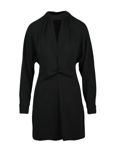 Pennyblack Mini Dress With Batwing Sleeves And Gathered Detail In Black