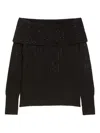 Pennyblack Off-shoulder Sequin-embellished Sweater In Black