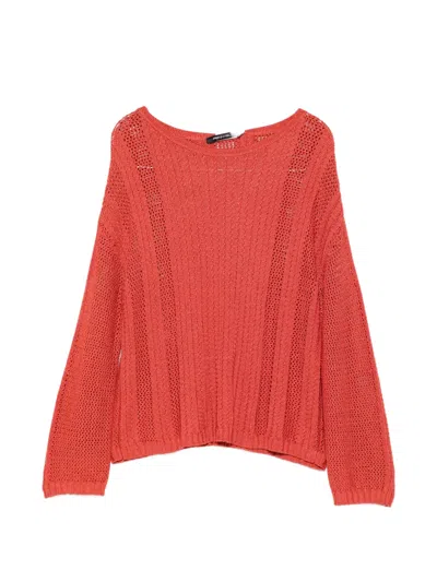 Pennyblack Open-knit Sweater In Red