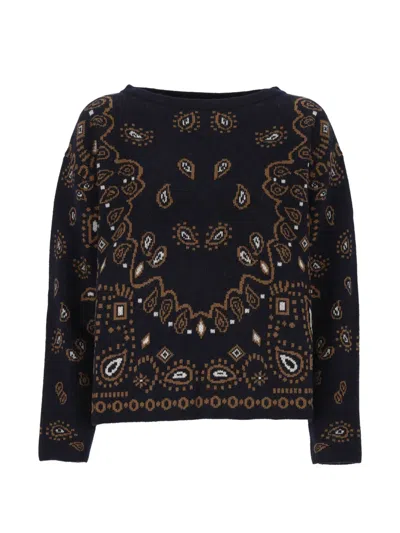 Pennyblack Paisley-pattern Sweater In Black