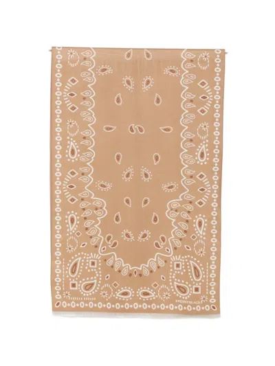 Pennyblack Paisley-print Fringed Scarf In Neutrals