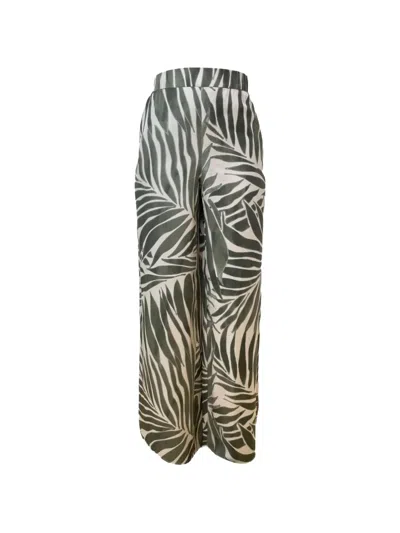 Pennyblack Palm-leaf-print Palazzo Pants In Green