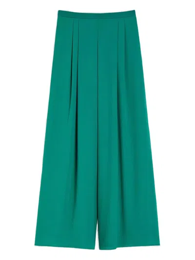 Pennyblack Pleated Wide-leg Trousers In Green