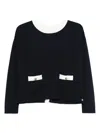 Pennyblack Pocket-detail Reverse Cardigan In Blue