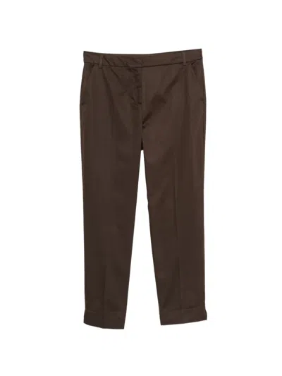Pennyblack Pressed-crease Tailored Trousers In Brown