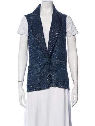 Pre-owned Pennyblack Printed Denim Jacket In Blue