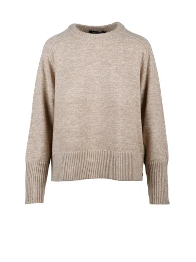 Pennyblack Relaxed Fit Crewneck Sweater With Soft Heathered Texture In Neutral