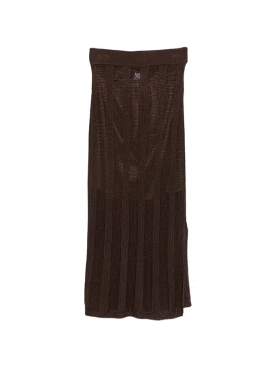 Pennyblack Rib-knit Skirt In Brown