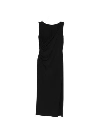 Pennyblack Ruched Sleeveless Midi Dress In Black