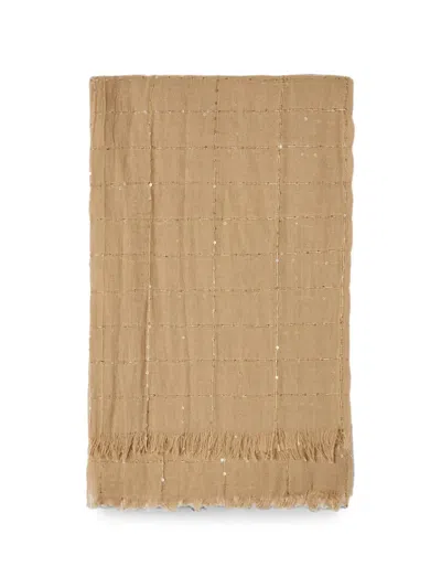 Pennyblack Sequin-embellished Frayed Scarf In Neutrals