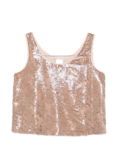 Pennyblack Sequin-embellished Top In Brown