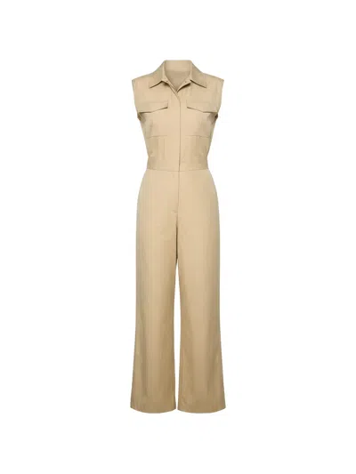 Pennyblack Sleeveless Flap-pocket Jumpsuit In Neutral