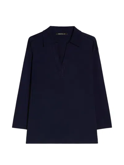 Pennyblack Spread-collar V-neck Blouse In Multi