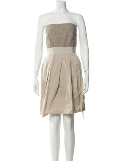 Pre-owned Pennyblack Strapless Mini Dress In Neutrals