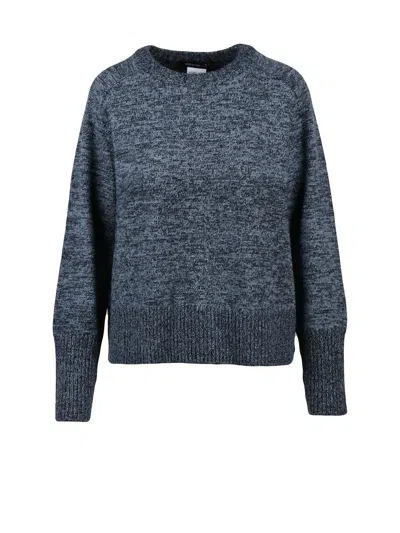 Pennyblack Textured Knit Crew Neck Sweater In Deep Blue